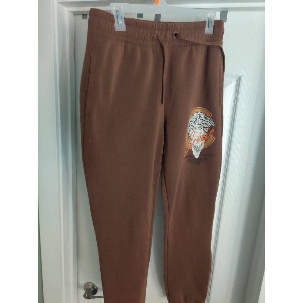 Crooks & Castles Medusa Joggers Brown Graphic Sweatpants Medium - Picture 8 of 8